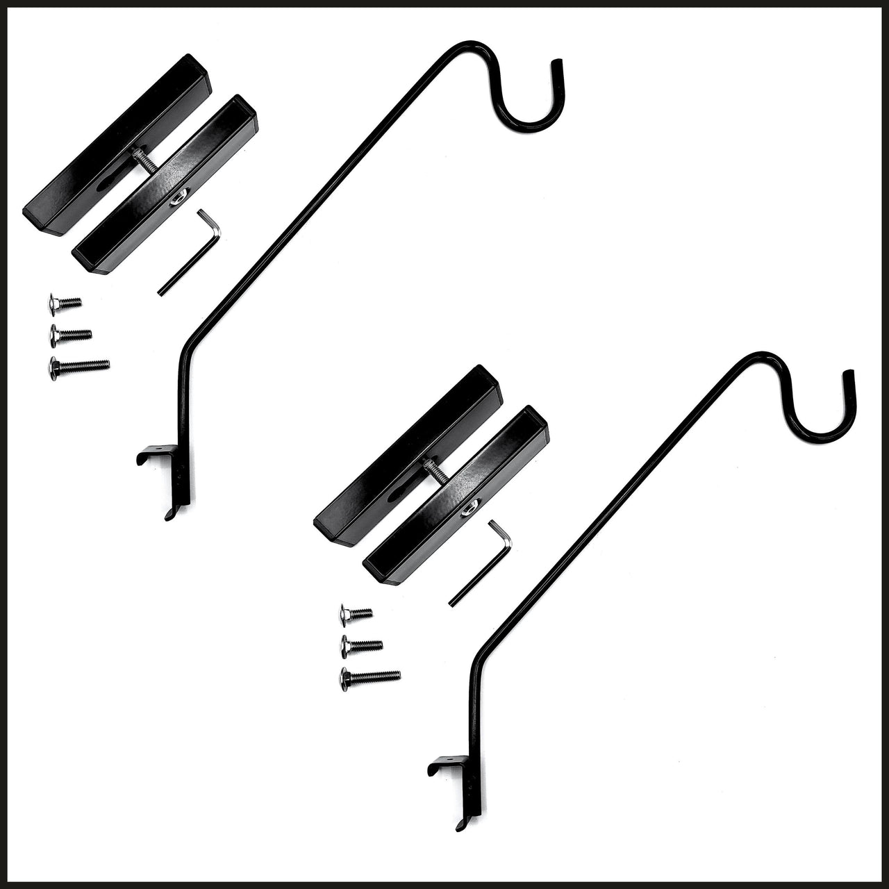 18" Deck Railing Flower Basket or Bird Feeder Hanger Kit